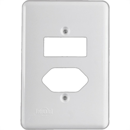 Placa Conjunto Ilumi Stylus Branco 4X2 - 1 Interruptor + 1 Tomada - 20420