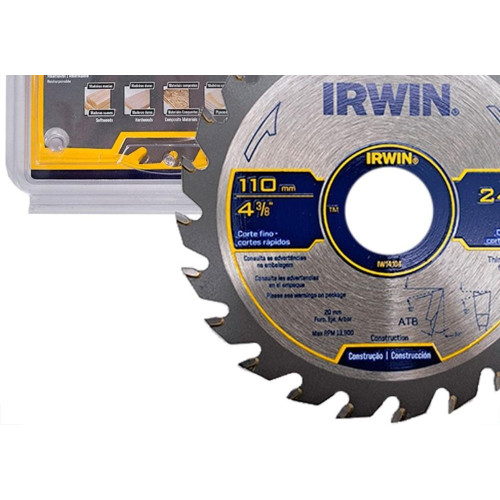 Serra Circular Widea Irwin 4.3/8''X 24 Dentes X 20Mm