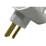 Pino 3 Saidas Ilumi Tipo''T'' 2 Polos+Terra 10A. Cinza - 12250Pct - Kit C/10 Pecas