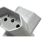 Pino 3 Saidas Ilumi Tipo''T'' 2 Polos+Terra 10A. Cinza - 12250Pct - Kit C/10 Pecas