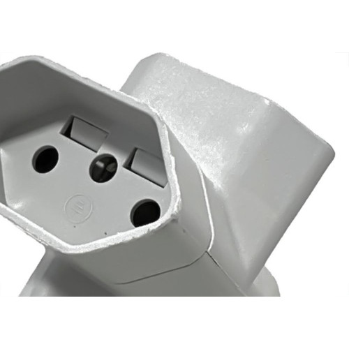Pino 3 Saidas Ilumi Tipo''T'' 2 Polos+Terra 10A. Cinza - 12250Pct - Kit C/10 Pecas