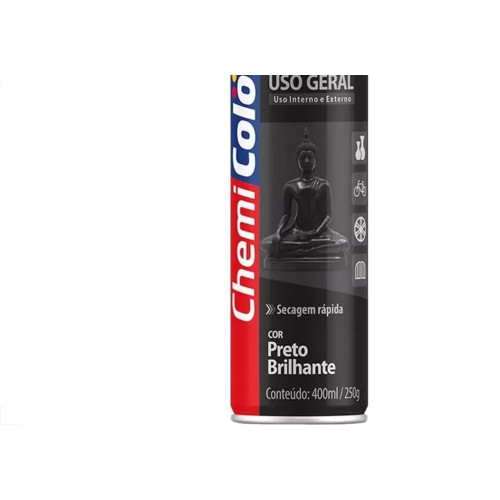 Spray Chemicolor Preto Brilhante 400Ml/250G.