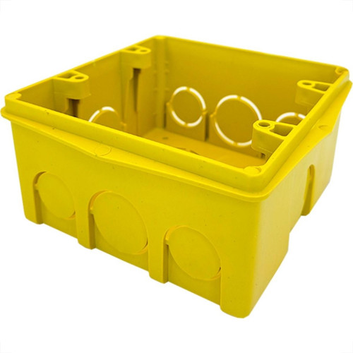 Caixinha De Luz Pvc Ribeiro Fabril Amarela 4X4 - Kit C/50 Pecas