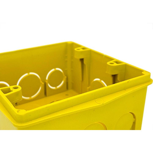 Caixinha De Luz Pvc Ribeiro Fabril Amarela 4X4 - Kit C/50 Pecas