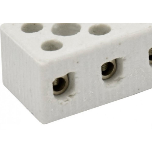 Conector Porcelana Brasfort 3 Polos - 06Mm Fixar - 8608 - Kit C/10 Pecas