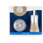 Escova De Aco Circular Brasfort Jogo 3 Pecas Latonadas Com Haste - 7269