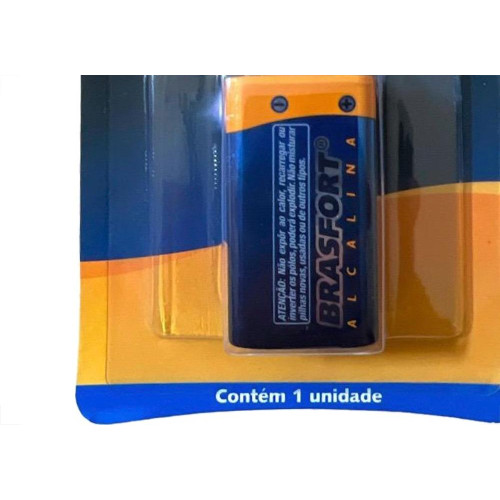 Pilha Brasfort Alcalina 9V Bateria Cartela Com 1 Peca - 6304