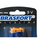 Pilha Brasfort Alcalina 9V Bateria Cartela Com 1 Peca - 6304