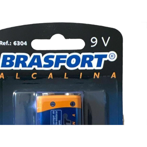 Pilha Brasfort Alcalina 9V Bateria Cartela Com 1 Peca - 6304