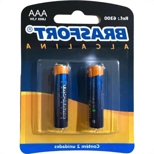Pilha Brasfort Alcalina Aaa Palito Cartela Com 02 Pecas 6300