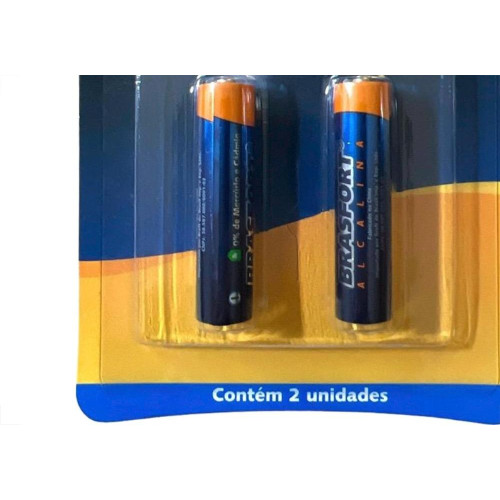Pilha Brasfort Alcalina Aaa Palito Cartela Com 02 Pecas 6300
