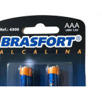 Pilha Brasfort Alcalina Aaa Palito Cartela Com 02 Pecas 6300