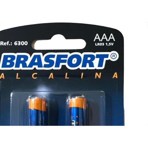 Pilha Brasfort Alcalina Aaa Palito Cartela Com 02 Pecas 6300