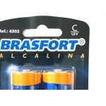 Pilha Brasfort Alcalina C Media Cartela Com 02 Pecas 6302