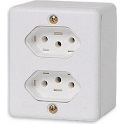 Sistema Box Ilumi 2 Tomadas 2 Polos+Terra 10A. Branco - 63120