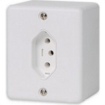 Sistema Box Ilumi 1 Tomada 2 Polos+Terra 10A. Branco - 63140