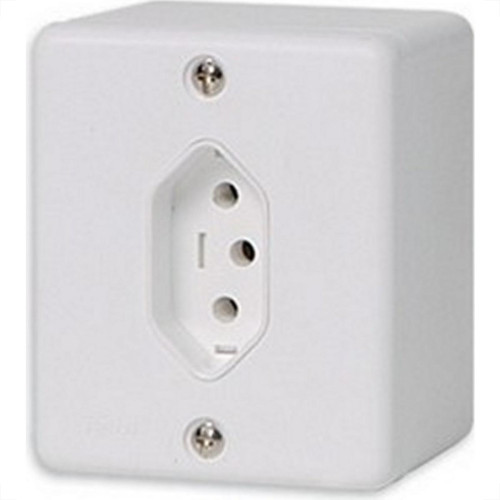 Sistema Box Ilumi 1 Tomada 2 Polos+Terra 10A. Branco - 63140
