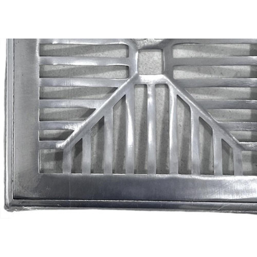 Grelha De Aluminio Com Porta Grelha Concava 20X20Cm