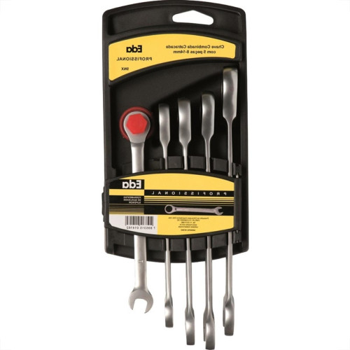 Chave Combinada Jogo Eda Catracada Fixa Cromo Vanadio Com 5 Pecas - 9Nx