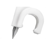 Grampo Para Fio Sforplast Coaxial Branco Rg-59 Com 100 Pecas