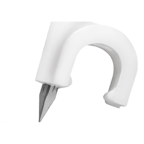 Grampo Para Fio Sforplast Coaxial Branco Rg-59 Com 100 Pecas