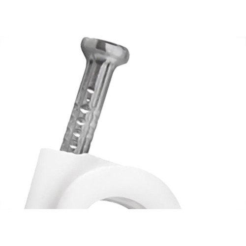 Grampo Para Fio Sforplast Coaxial Branco Rg-59 Com 100 Pecas