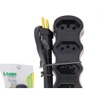 Filtro Linha Ilumi 4 Tomadas Com Teste De Tensao 127/220V. E Chave Disjuntora Cabo Pp 3X075Mm Preto - 34013