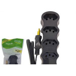 Filtro Linha Ilumi 5 Tomadas Interruptor E Fusivel 127/220V. Cabo Pp 3X0,75Mm Preto - 34014