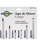 Chave Fenda/Phillips Brasfort Com Ima Cromo Vanadio Com 6 Pecas - 7029