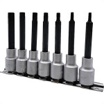 Kit Waft Soquete Bits Torx Longo 1/2''Cromo Vanadio Com 7 Pecas 6346