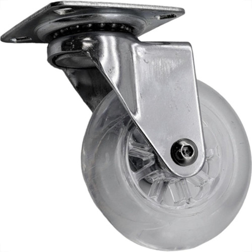 Rodizio Silicone Soprano Base Giratoria Sem Trava 75Mm