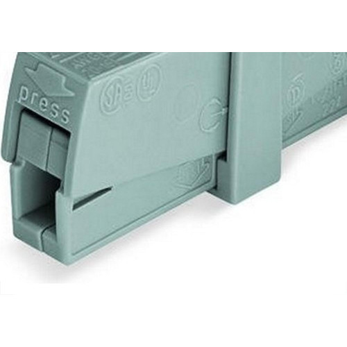 Conector Wago Passagem 1 Polo - 0,5 A 2,5Mm - 224-201 Cinza - Kit C/10 Pecas
