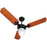 Ventilador Teto Venti-Delta 3 Pas Preto Com Mogno Com Globo 127V.
