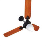 Ventilador Teto Venti-Delta 3 Pas Preto Com Mogno Com Globo 127V.