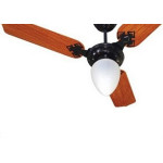 Ventilador Teto Venti-Delta 3 Pas Preto Com Mogno Com Globo 127V.