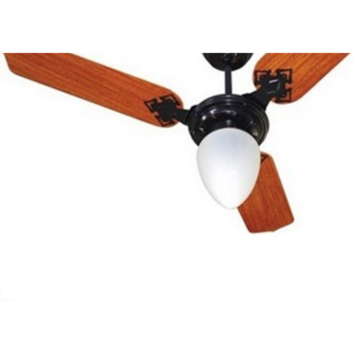 Ventilador Teto Venti-Delta 3 Pas Preto Com Mogno Com Globo 220V.