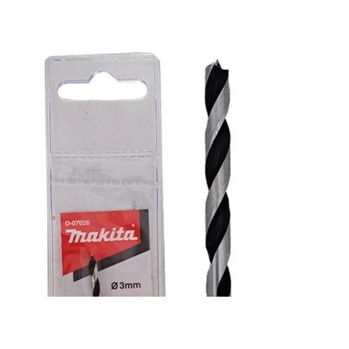 Broca Aco Carbono Madeira Makita 3 Pontas 3Mm - Kit C/5 Pecas