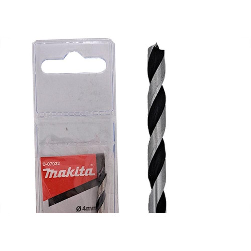 Broca Aco Carbono Madeira Makita 3 Pontas 4Mm - Kit C/5 Pecas