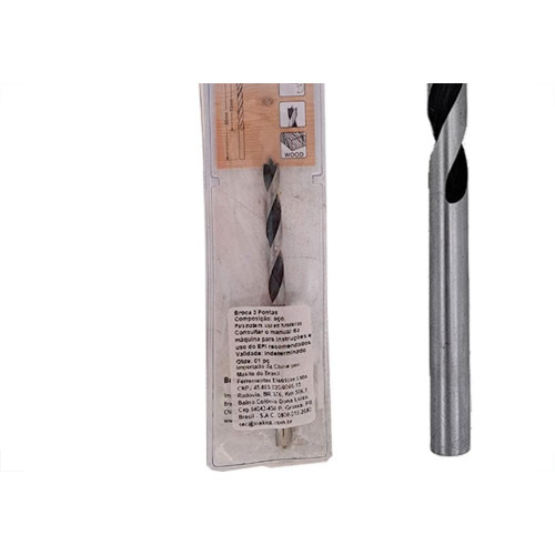Broca Aco Carbono Madeira Makita 3 Pontas 5Mm - Kit C/5 Pecas