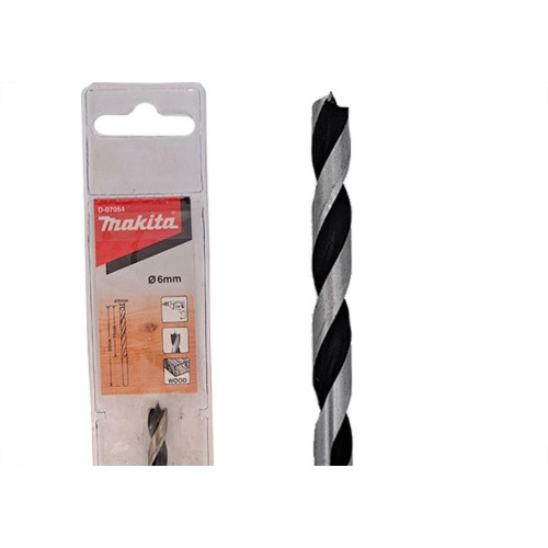 Broca Aco Carbono Madeira Makita 3 Pontas 6Mm - Kit C/5 Pecas