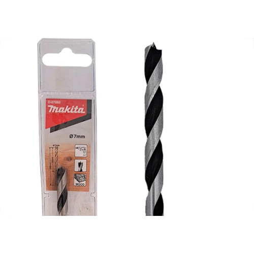 Broca Aco Carbono Madeira Makita 3 Pontas 7Mm - Kit C/5 Pecas