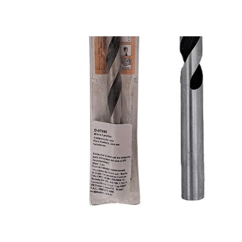 Broca Aco Carbono Madeira Makita 3 Pontas 10Mm - Kit C/5 Pecas