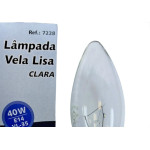 Lampada Vela Lisa Brasfort E-14 Clara 40Wx127V. - Kit C/10 Pecas