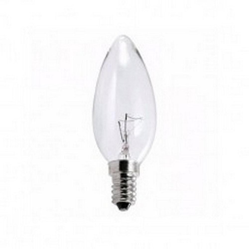 Lampada Vela Lisa Brasfort E-14 Clara 40Wx220V. - Kit C/5 Pecas