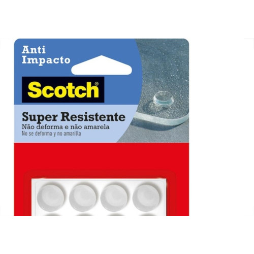 Anti Impacto Adesivo 3M Scotch Redondo 10Mm X 10Mm X 4Mm Com 12 Pecas