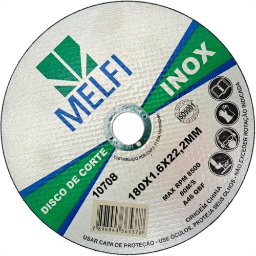 Disco Aco Inox Melfi 180Mmx1,6Mmx22,2Mm - 10708