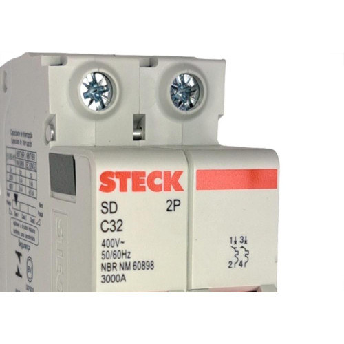 Kit C/3 - Disjuntor Steck ''Din'' Bipolar 32A. C