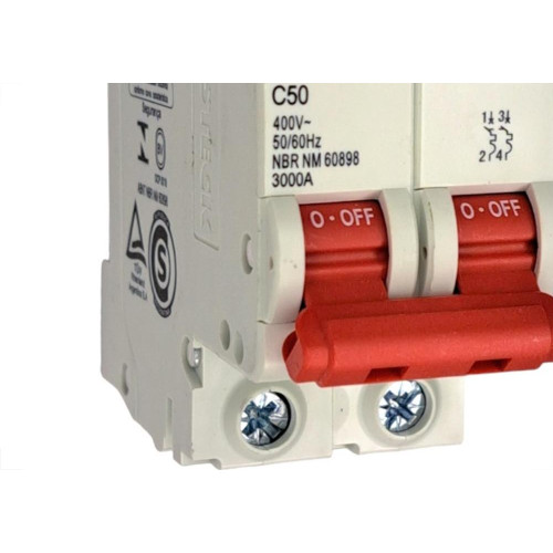 Kit C/4 - Disjuntor Steck ''Din'' Bipolar 50A. C