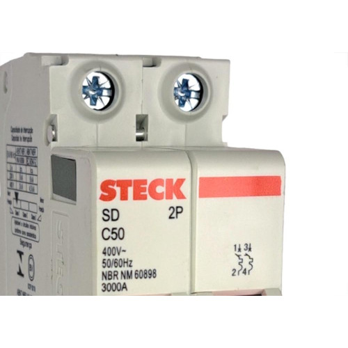 Kit C/4 - Disjuntor Steck ''Din'' Bipolar 50A. C