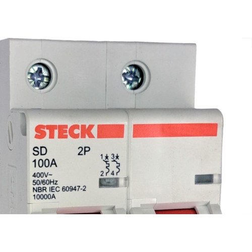 Disjuntor Steck ''Din'' Bipolar 100A. C